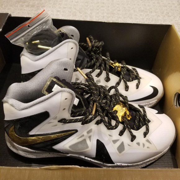 LEBRON X P.S. ELITE+ \'WHITE GOLD BLACK\' - Size 9.5 main image 8